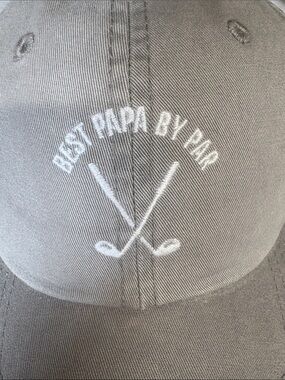 Wembley Light Gray Embroidered Golf Cap with White Logo “Best Papa By Par”
